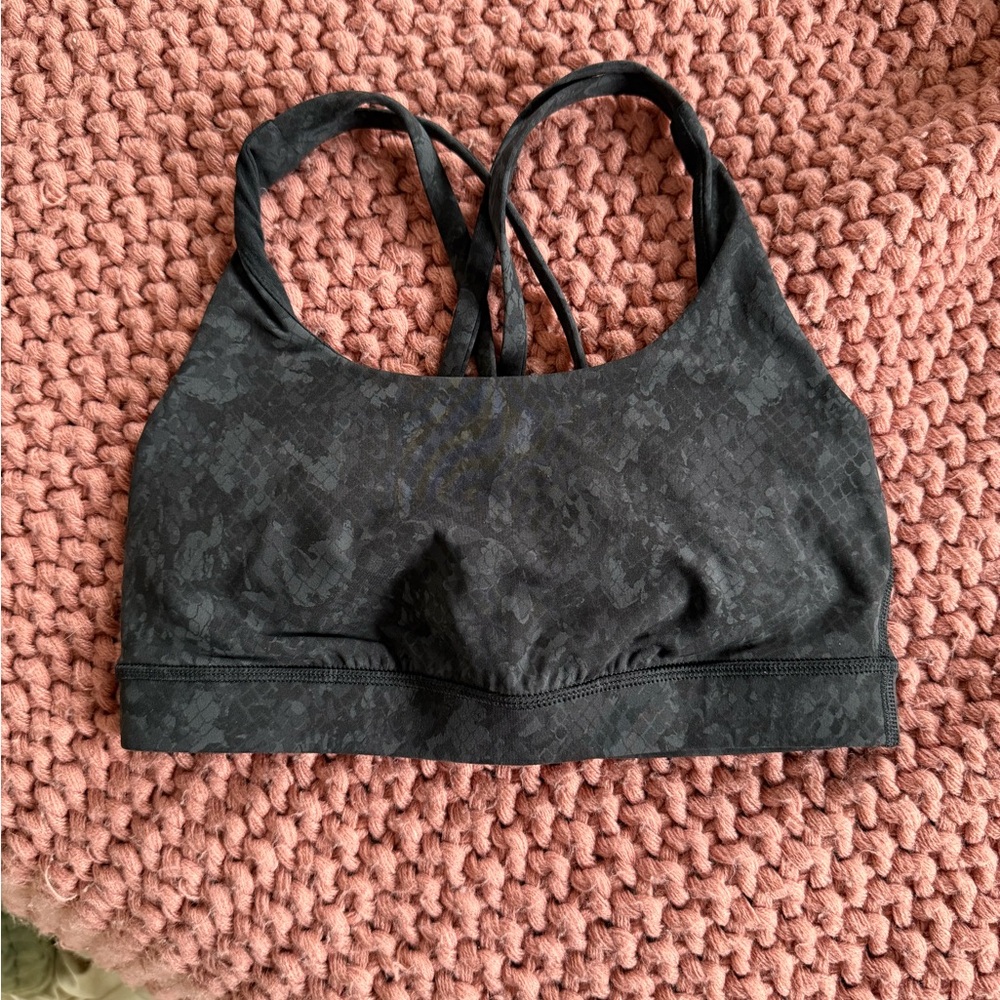 lululemon athletica Black Patterned Sports Bra
